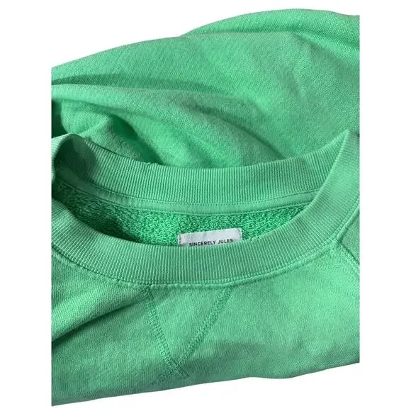 Sincerely Jules Bandier Mint Crewneck Sweatshirt Cozy Athleisure M - Picture 6 of 7